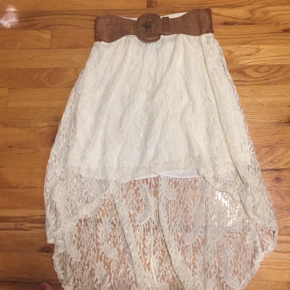 Cream colored lace skirt